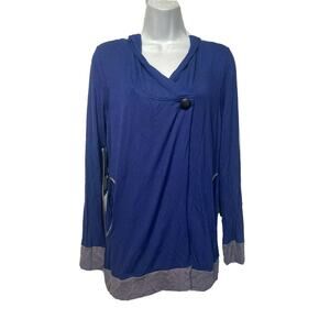 be up cozy button pullover cardigan gray blue Size S